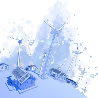 Solar Roof Top, Wind Generator House
