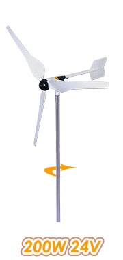 Solar and Wind Hybrid Charge Controller and 200 Watt 24 Voltage Wind Generator