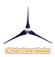 29" Nylon Wind Blades and 6" Steel Hub and Nose Cone for Air-X Wind Generator